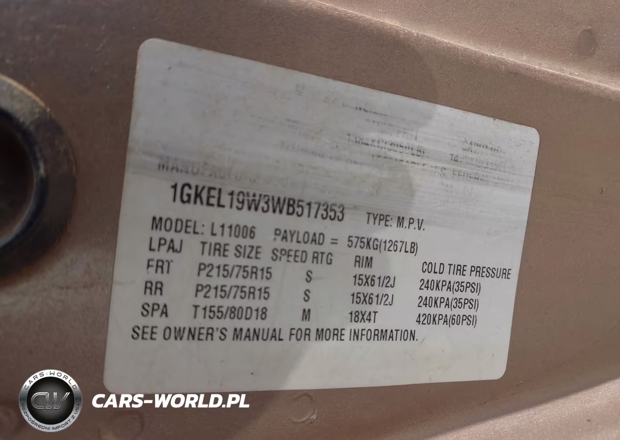 1998 GMC Safari Sle VIN:1GKEL19W3WB517353 - 9