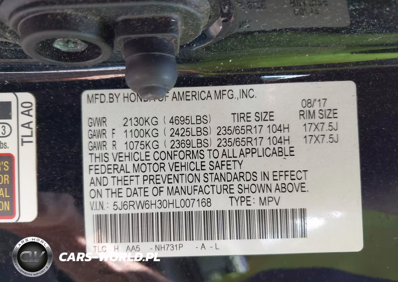 2017 Honda Cr-V Lx VIN:5J6RW6H30HL007168 - 9