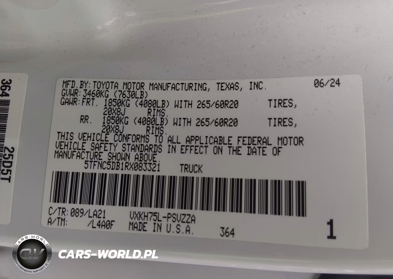 2024 Toyota Tundra Hybrid Platinum 4Wd VIN:5TFNC5DB1RX083321 - 9