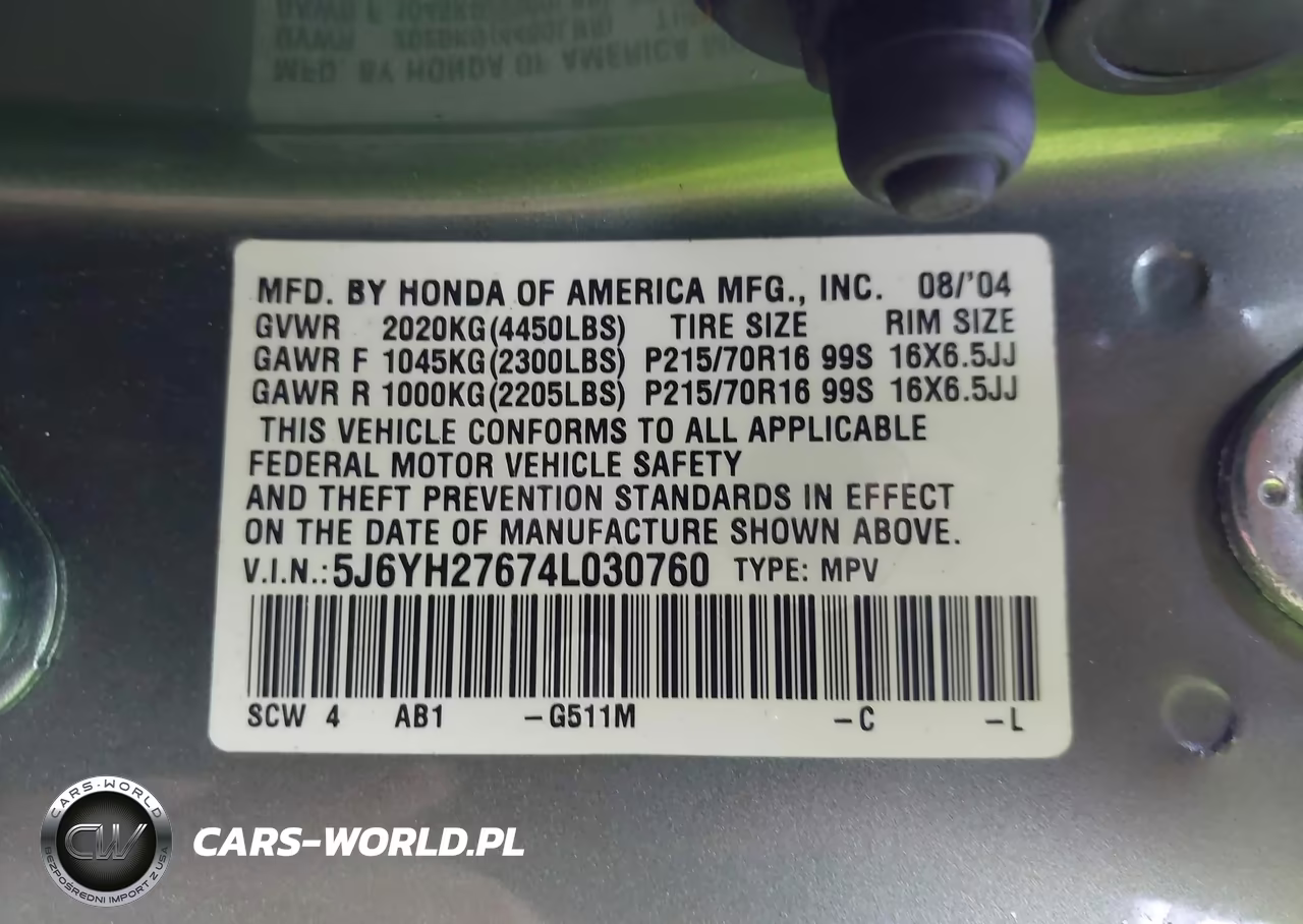 2004 Honda Element Ex VIN:5J6YH27674L030760 - 9
