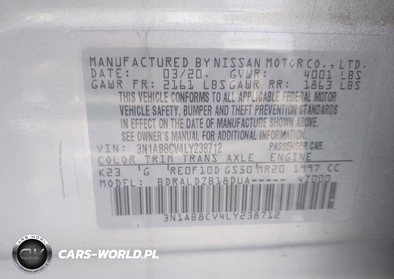 2020 Nissan Sentra Sv Xtronic Cvt VIN:3N1AB8CV4LY238712 - 9