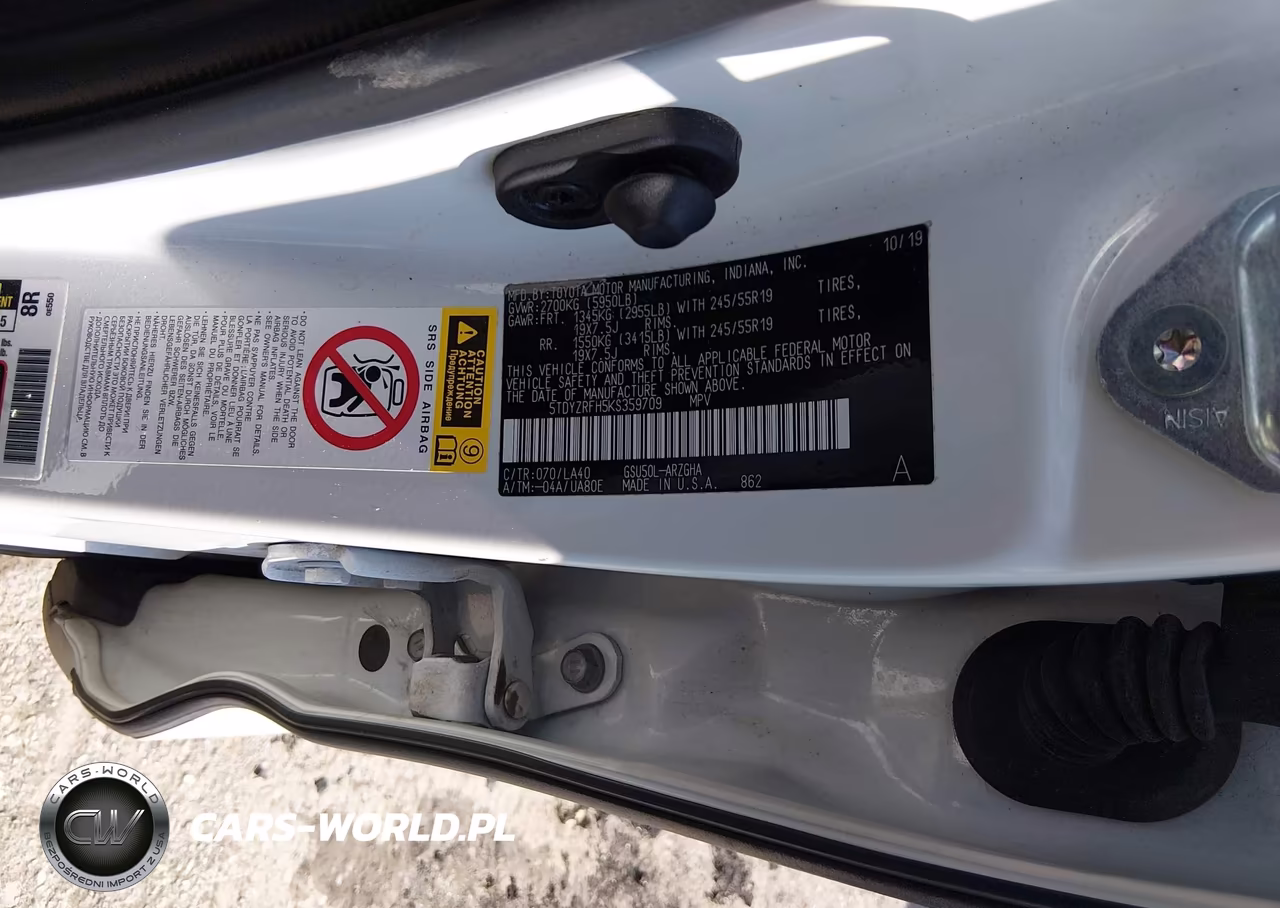 2019 Toyota Highlander Limited VIN:5TDYZRFH5KS359709 - 9