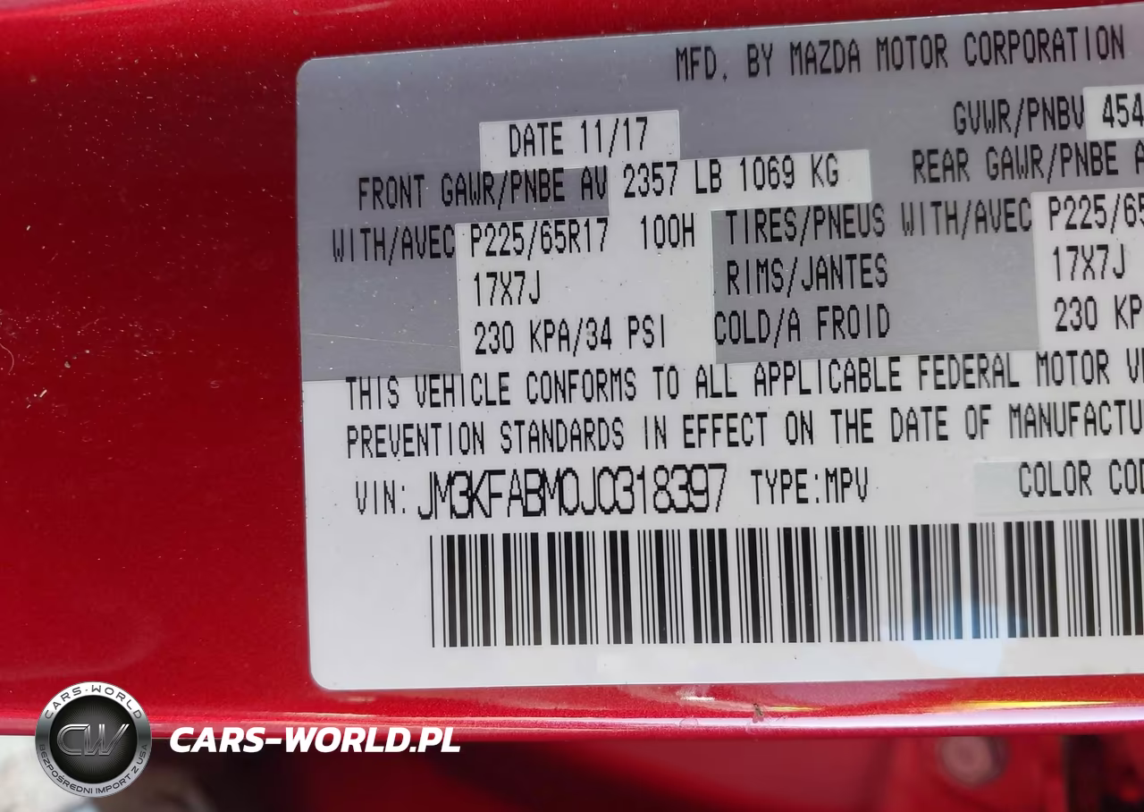 2018 Mazda Cx-5 Sport VIN:JM3KFABM0J0318397 - 9