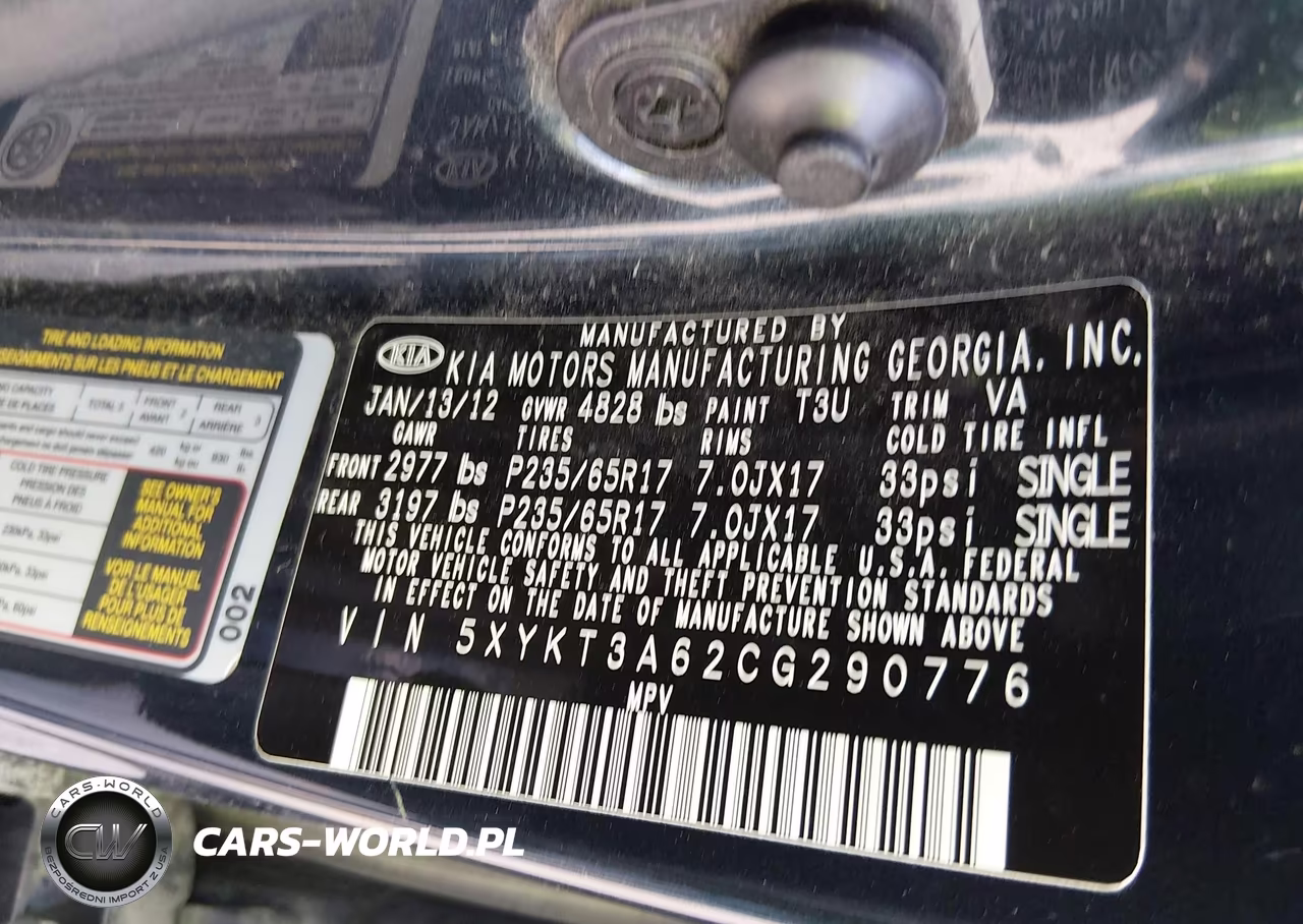2012 Kia Sorento Lx VIN:5XYKT3A62CG290776 - 9