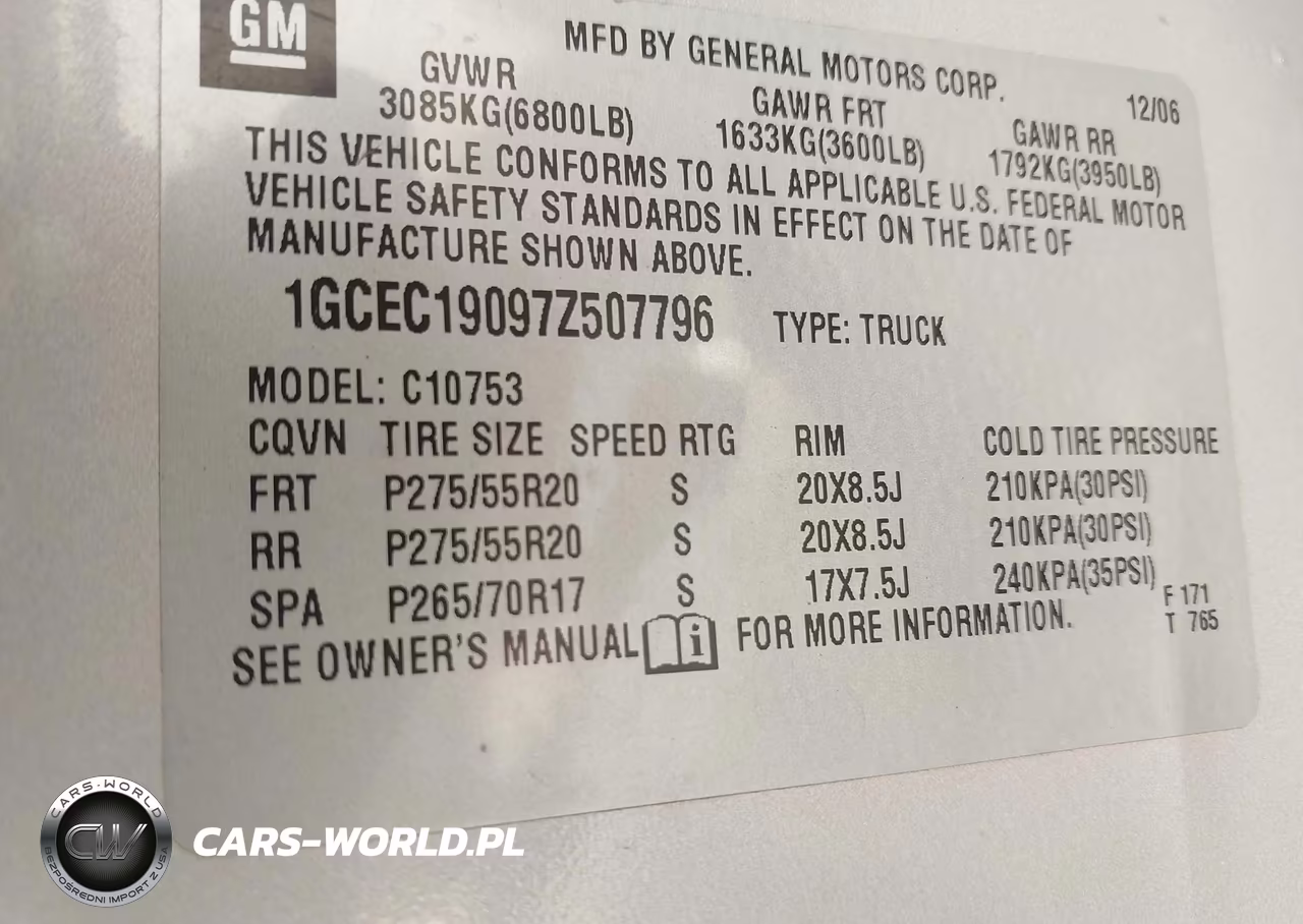 2007 Chevrolet Silverado 1500 Lt2 VIN:1GCEC19097Z507796 - 9