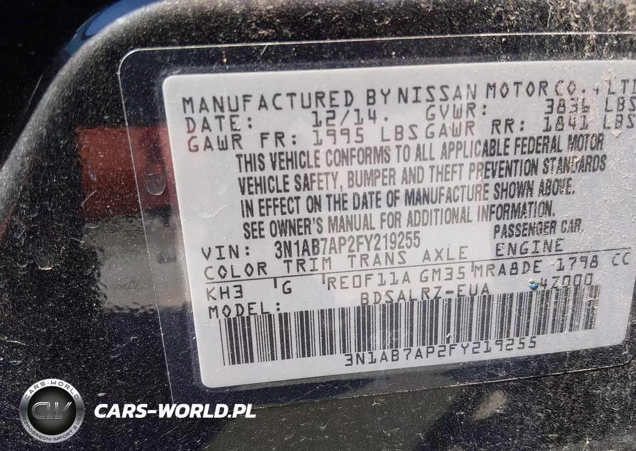 2015 Nissan Sentra Sr VIN:3N1AB7AP2FY219255 - 9