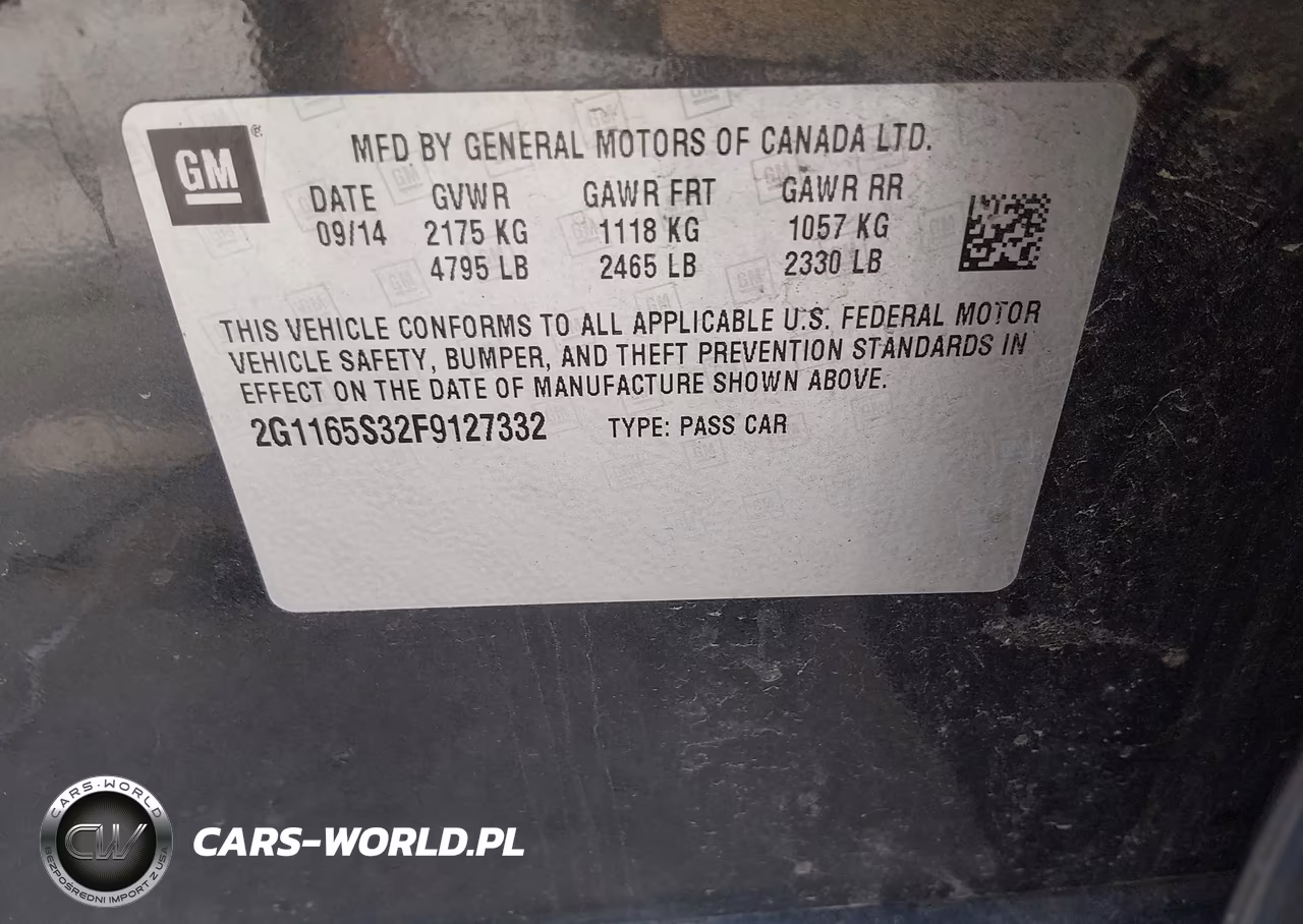 2015 Chevrolet Impala 2Lz VIN:2G1165S32F9127332 - 9