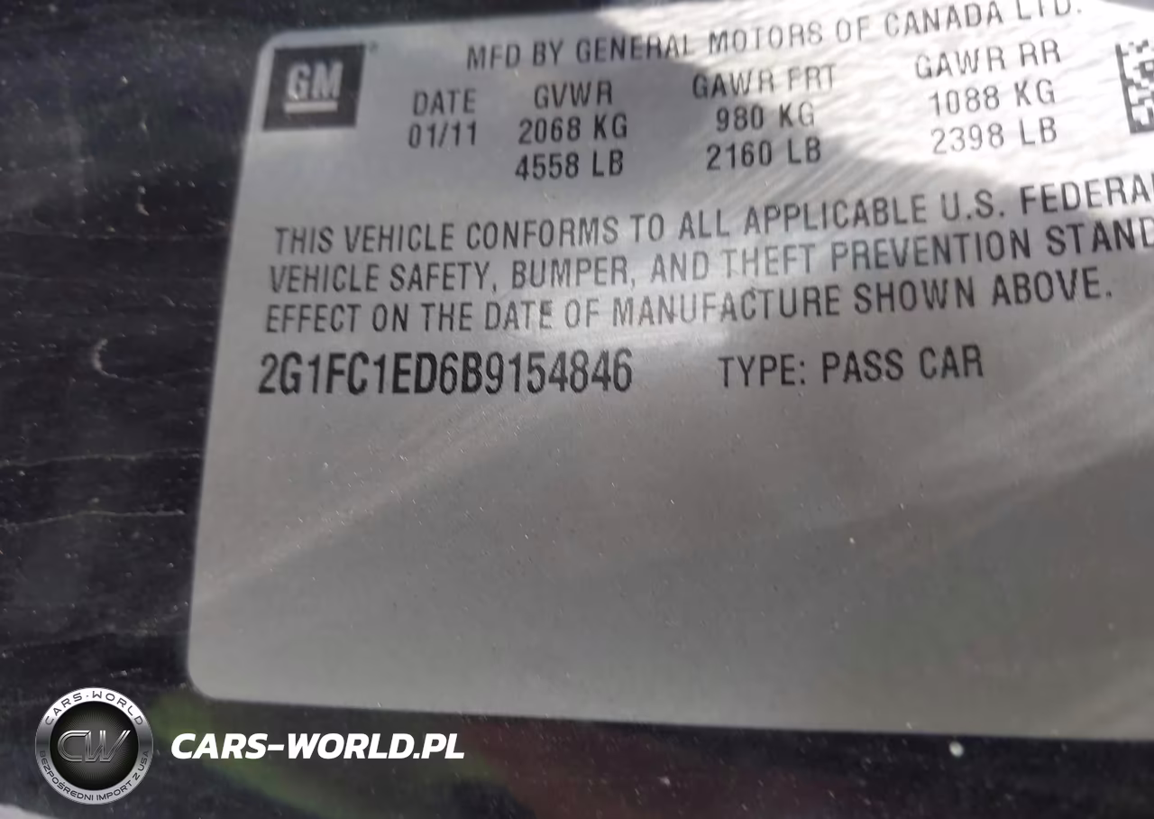 2011 Chevrolet Camaro 2Lt VIN:2G1FC1ED6B9154846 - 9