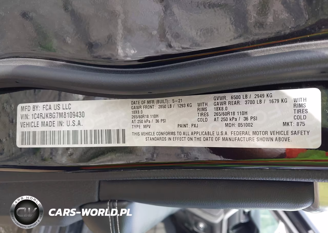 2021 Jeep Grand Cherokee L Limited 4X4 VIN:1C4RJKBG7M8109430 - 9