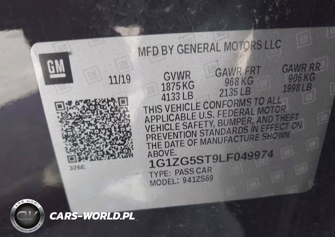 2020 Chevrolet Malibu Fwd Rs VIN:1G1ZG5ST9LF049974 - 9