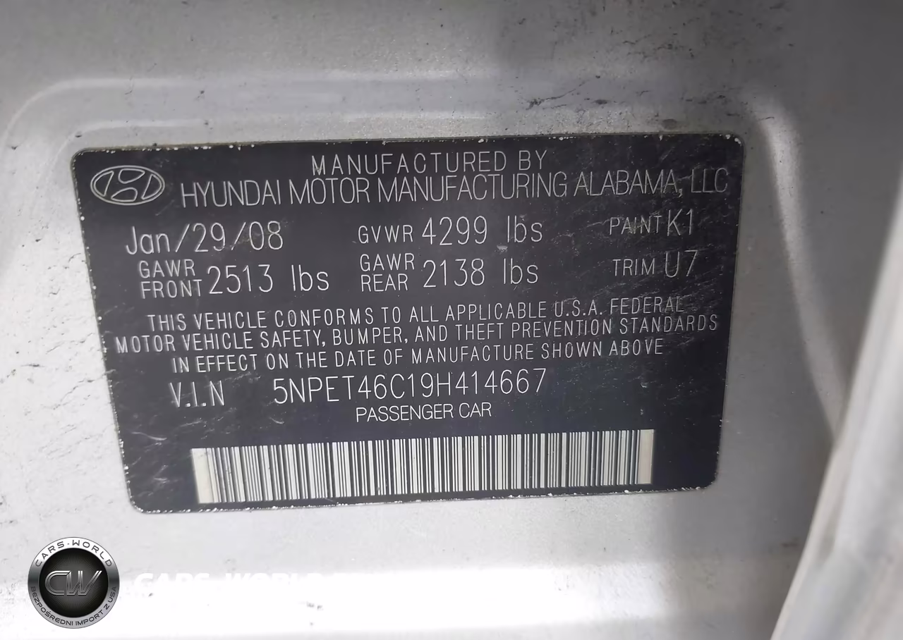 2009 Hyundai Sonata Gls VIN:5NPET46C19H414667 - 9