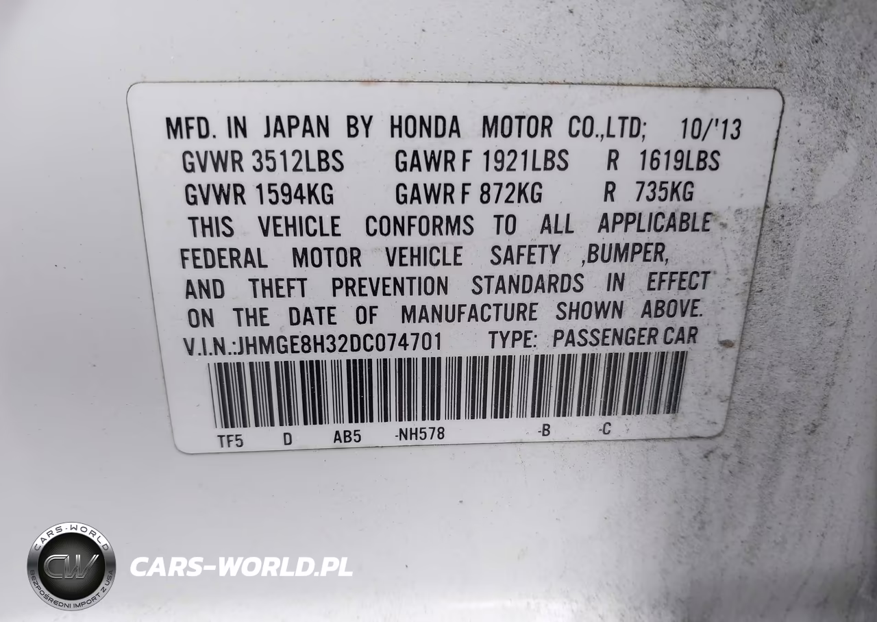 2013 Honda Fit VIN:JHMGE8H32DC074701 - 9