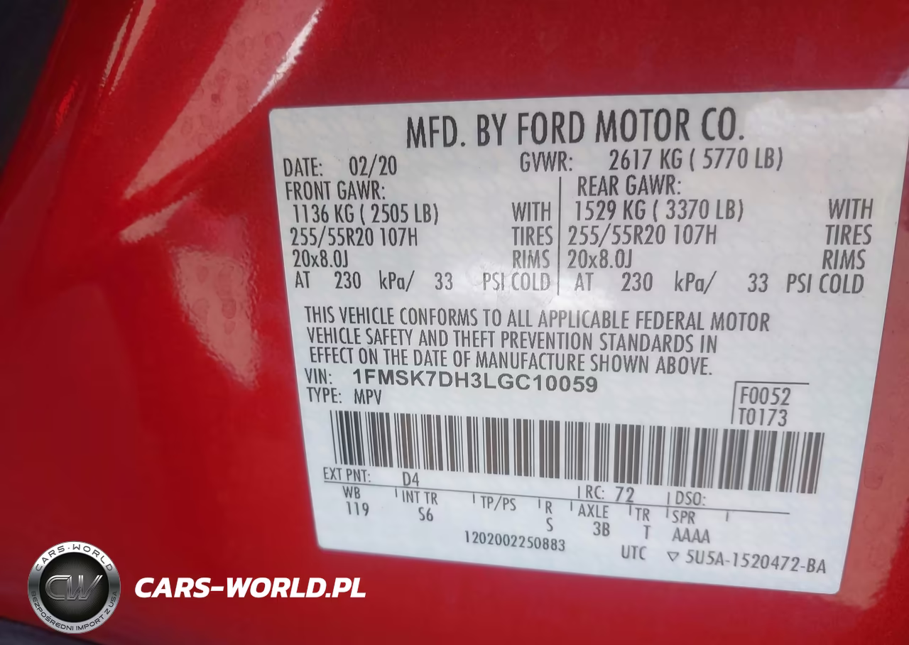 2020 Ford Explorer Xlt VIN:1FMSK7DH3LGC10059 - 9