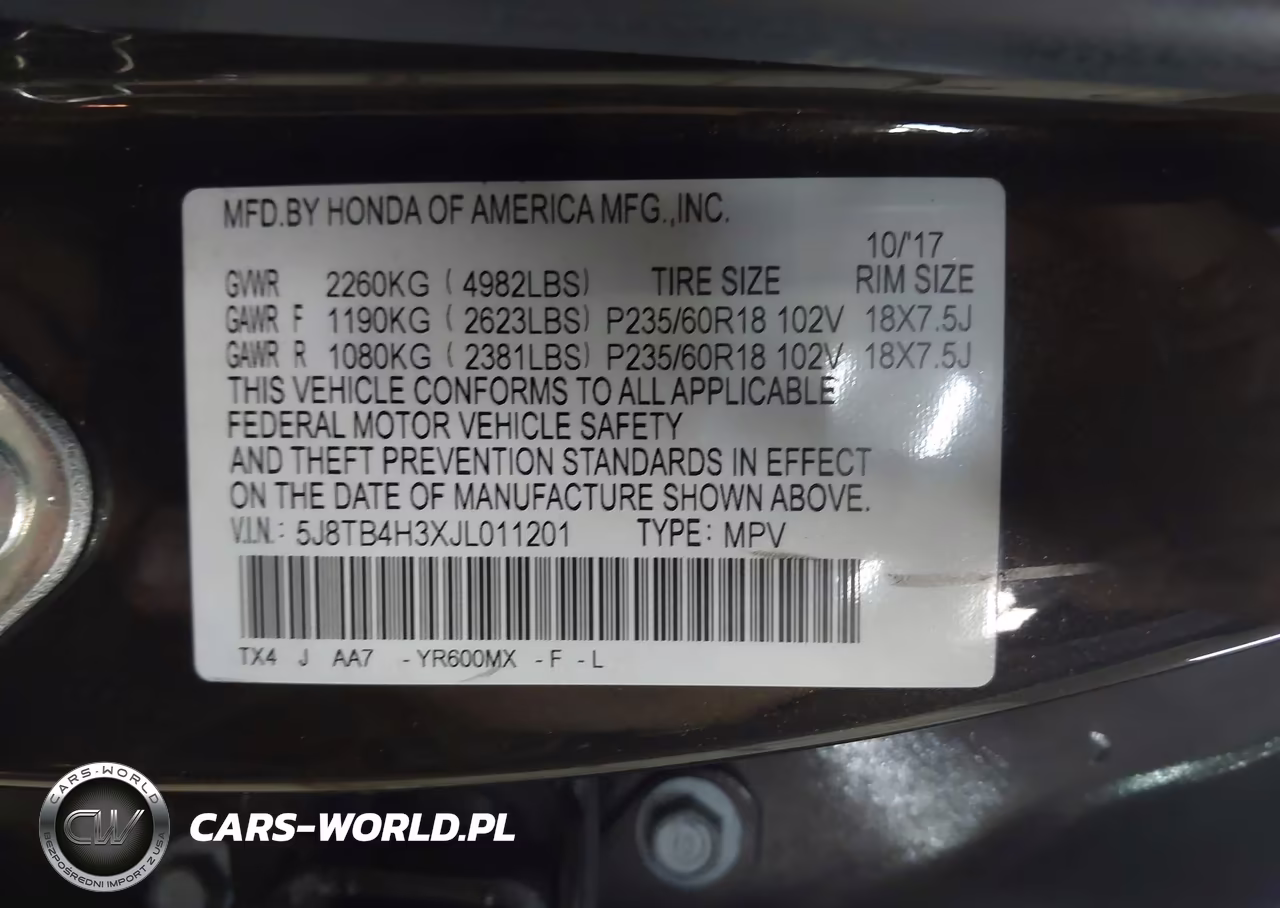 2018 Acura Rdx Acurawatch Plus Package VIN:5J8TB4H3XJL011201 - 9