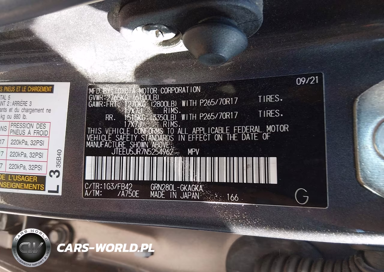 2022 Toyota 4Runner Sr5 VIN:JTEEU5JR7N5254962 - 9