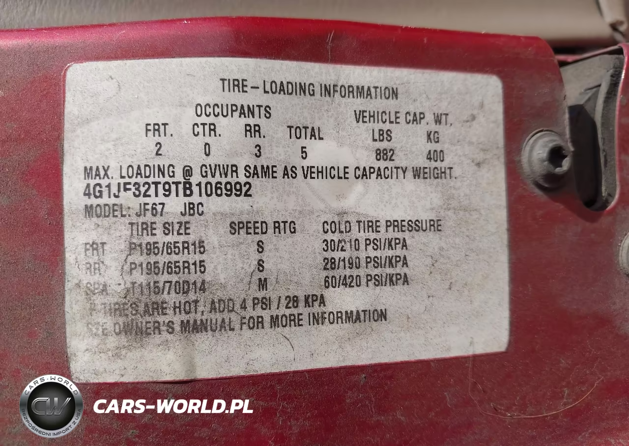 1996 Chevrolet Cavalier Ls VIN:4G1JF32T9TB106992 - 9