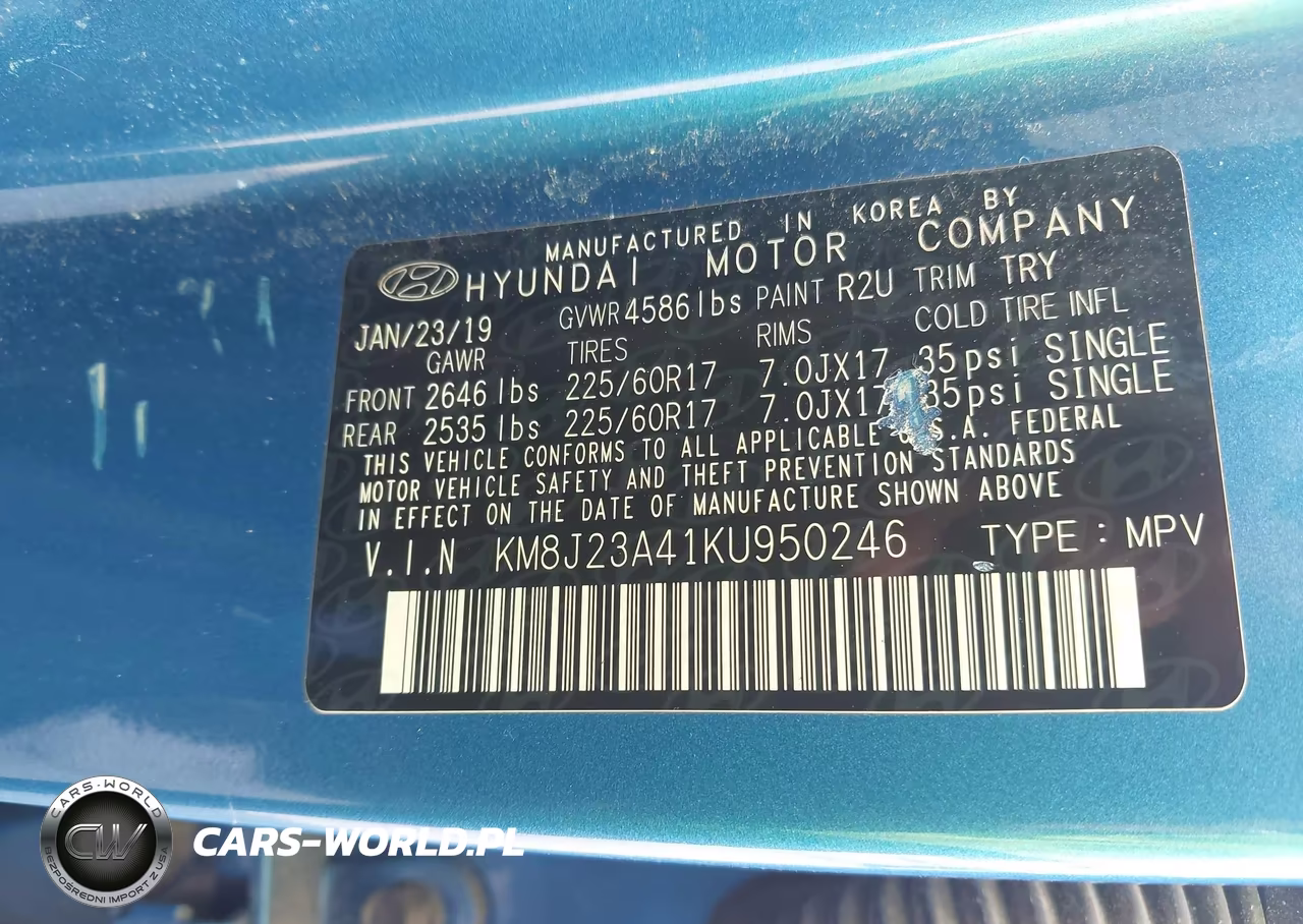 2019 Hyundai Tucson Se VIN:KM8J23A41KU950246 - 9