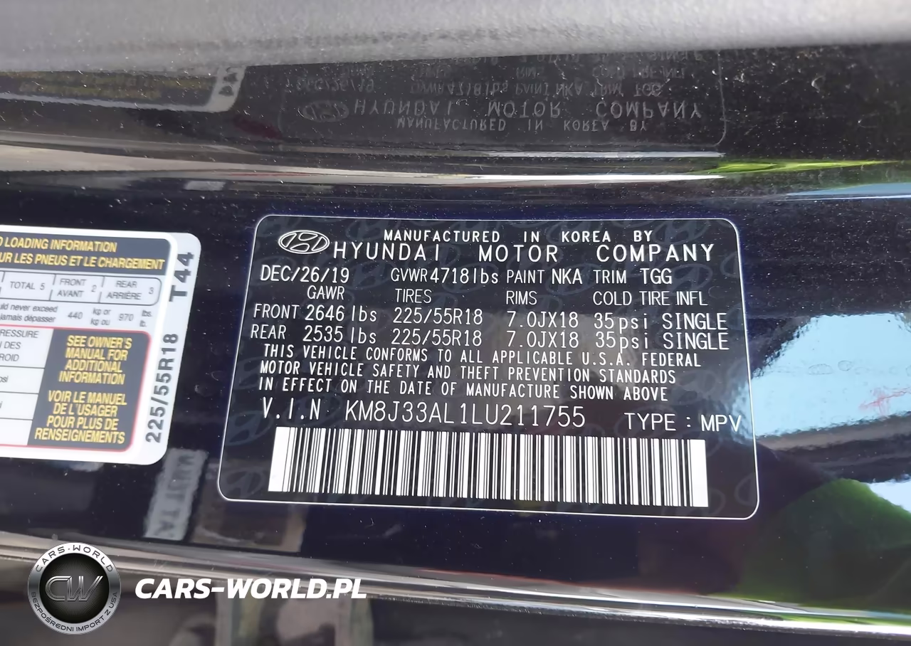 2020 Hyundai Tucson Sel VIN:KM8J33AL1LU211755 - 9