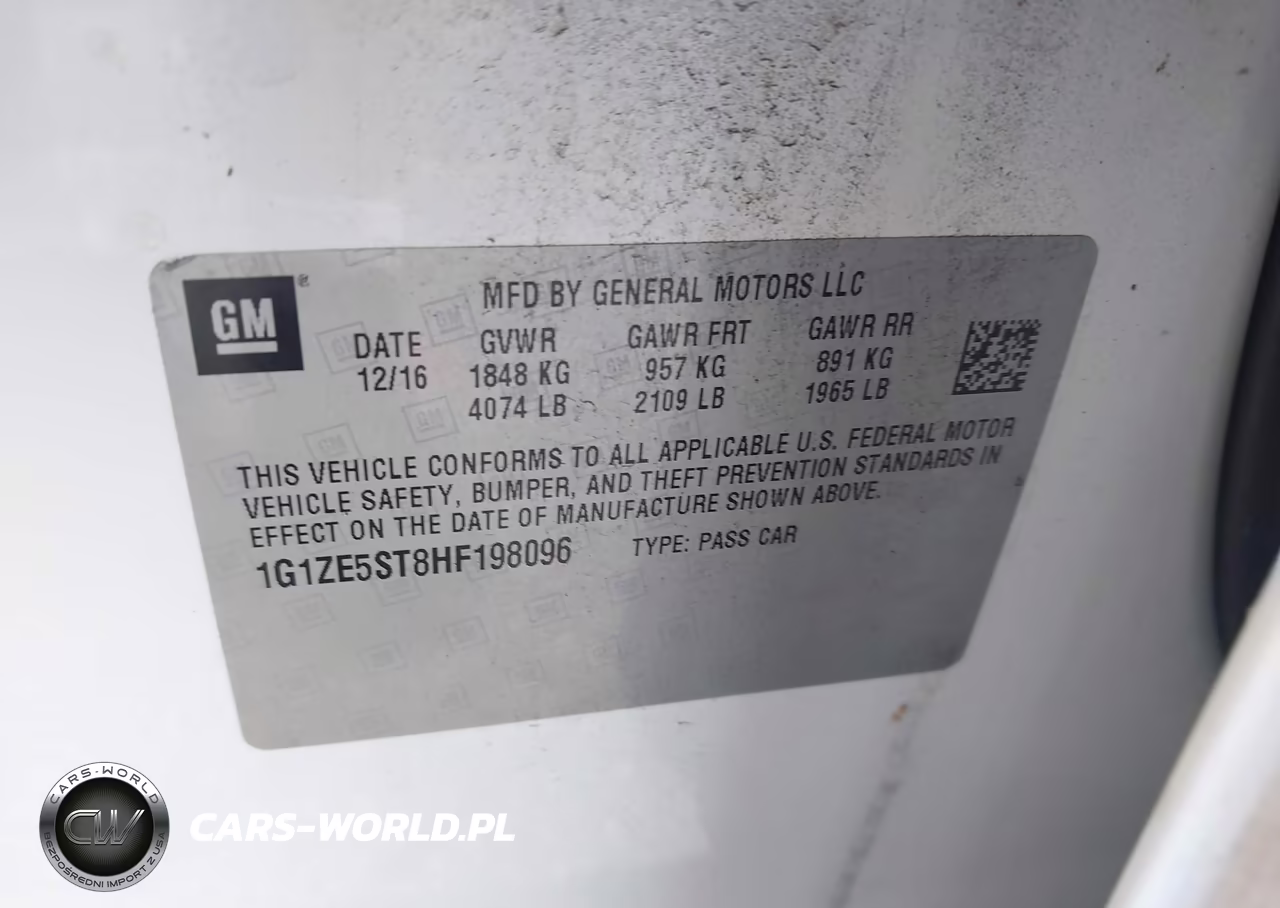 2017 Chevrolet Malibu 1Lt VIN:1G1ZE5ST8HF198096 - 9