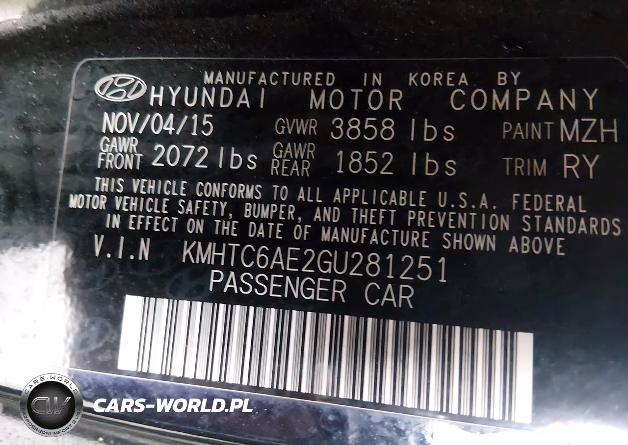 2016 Hyundai Veloster Turbo VIN:KMHTC6AE2GU281251 - 9