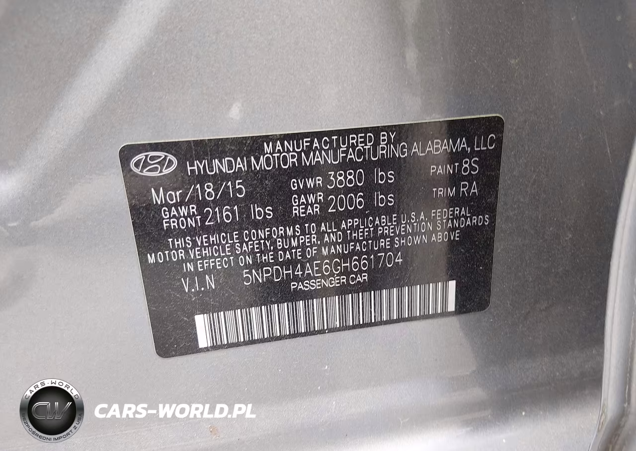 2016 Hyundai Elantra Se VIN:5NPDH4AE6GH661704 - 9