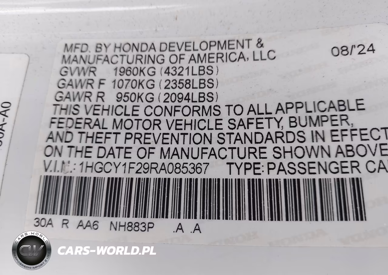 2024 Honda Accord Lx VIN:1HGCY1F29RA085367 - 9