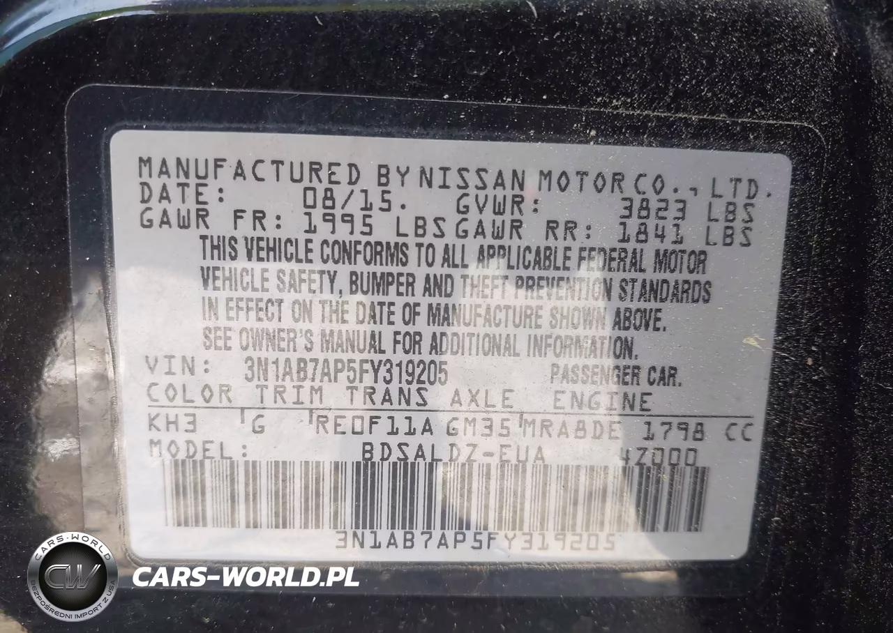 2015 Nissan Sentra Fe+ S-S-Sl-Sr-Sv VIN:3N1AB7AP5FY319205 - 9