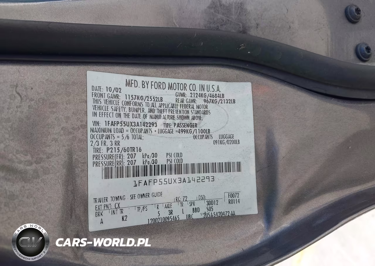 2003 Ford Taurus Ses VIN:1FAFP55UX3A142293 - 9