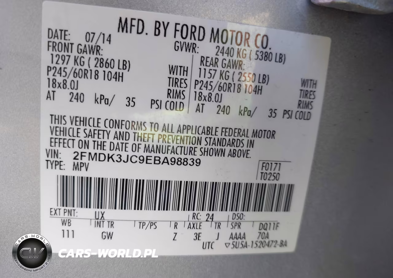 2014 Ford Edge Sel VIN:2FMDK3JC9EBA98839 - 9