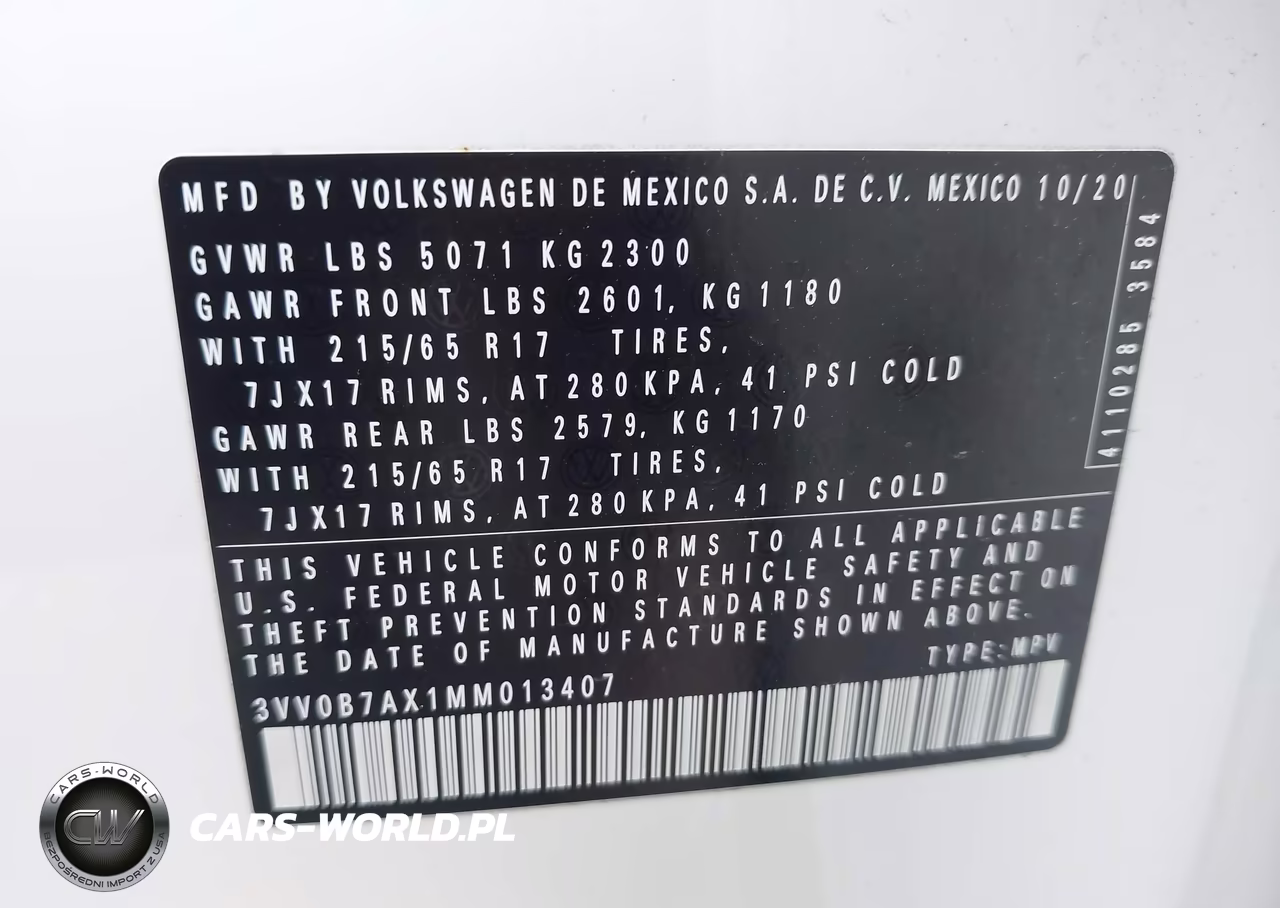 2021 Volkswagen Tiguan 2.0T S VIN:3VV0B7AX1MM013407 - 9