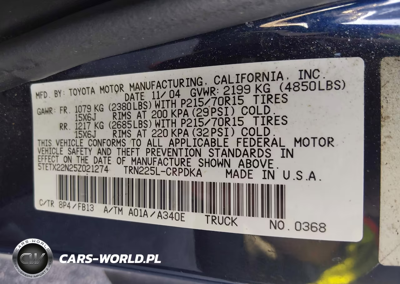 2005 Toyota Tacoma VIN:5TETX22N25Z021274 - 9