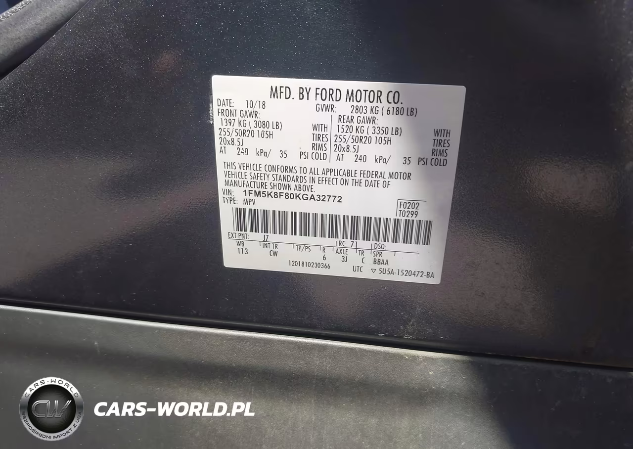2019 Ford Explorer Limited VIN:1FM5K8F80KGA32772 - 9