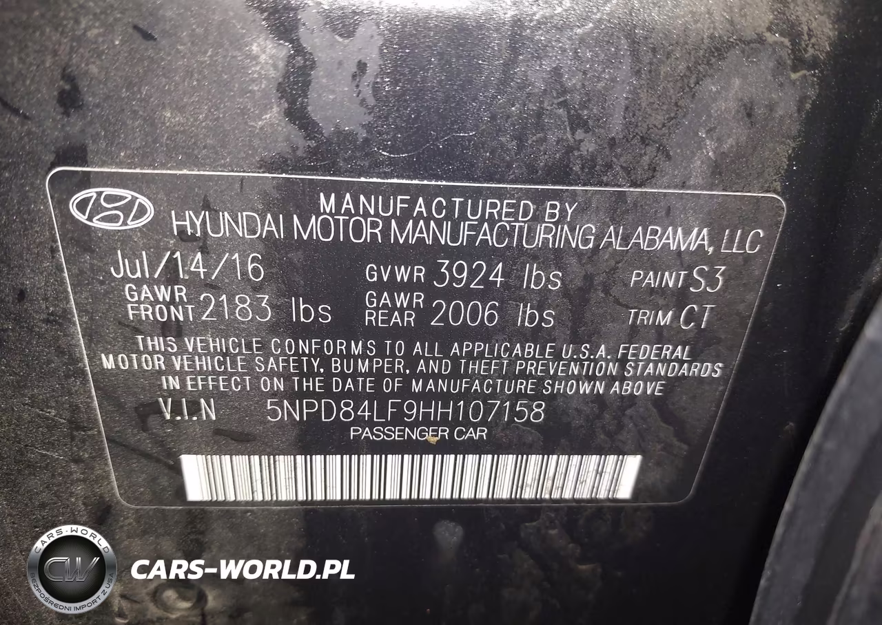 2017 Hyundai Elantra Limited VIN:5NPD84LF9HH107158 - 9