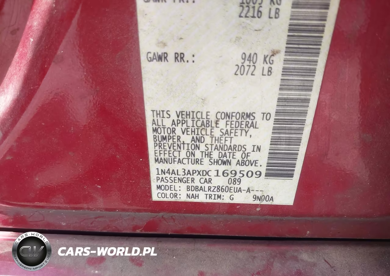 2013 Nissan Altima 2.5 S VIN:1N4AL3APXDC169509 - 9