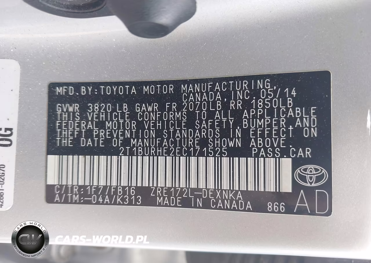 2014 Toyota Corolla Le VIN:2T1BURHE2EC171525 - 9