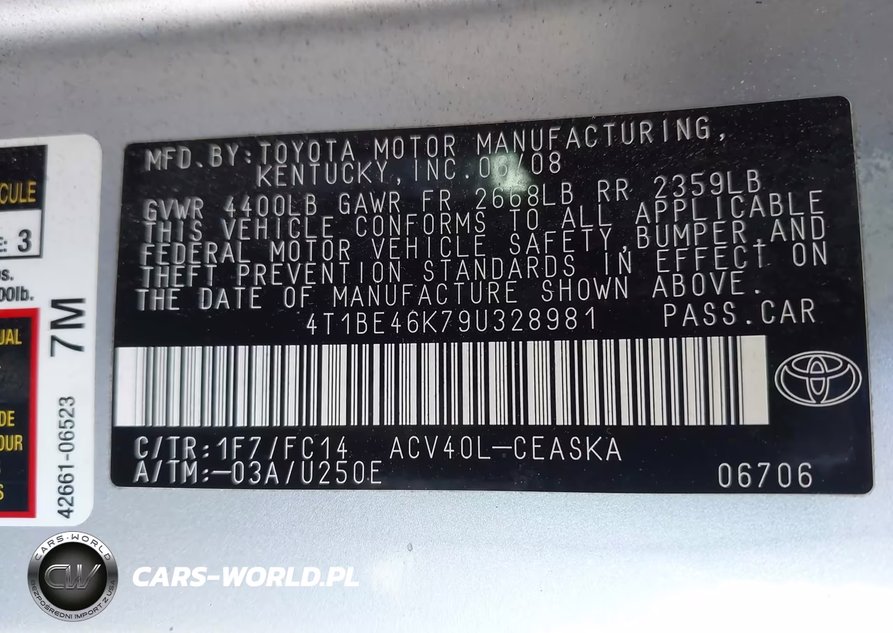 2009 Toyota Camry Se VIN:4T1BE46K79U328981 - 9
