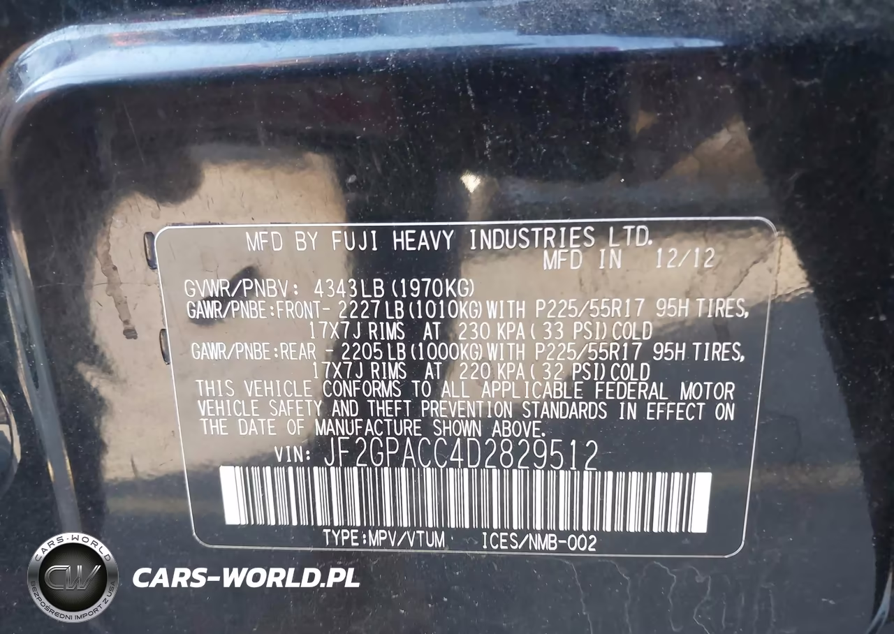 2013 Subaru Xv Crosstrek 2.0I Premium VIN:JF2GPACC4D2829512 - 9