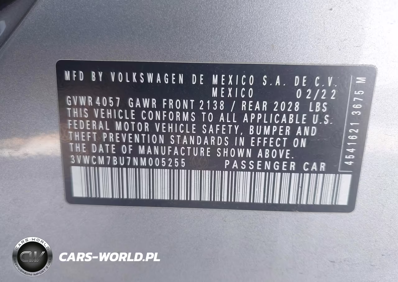2022 Volkswagen Jetta 1.5T S VIN:3VWCM7BU7NM005255 - 9