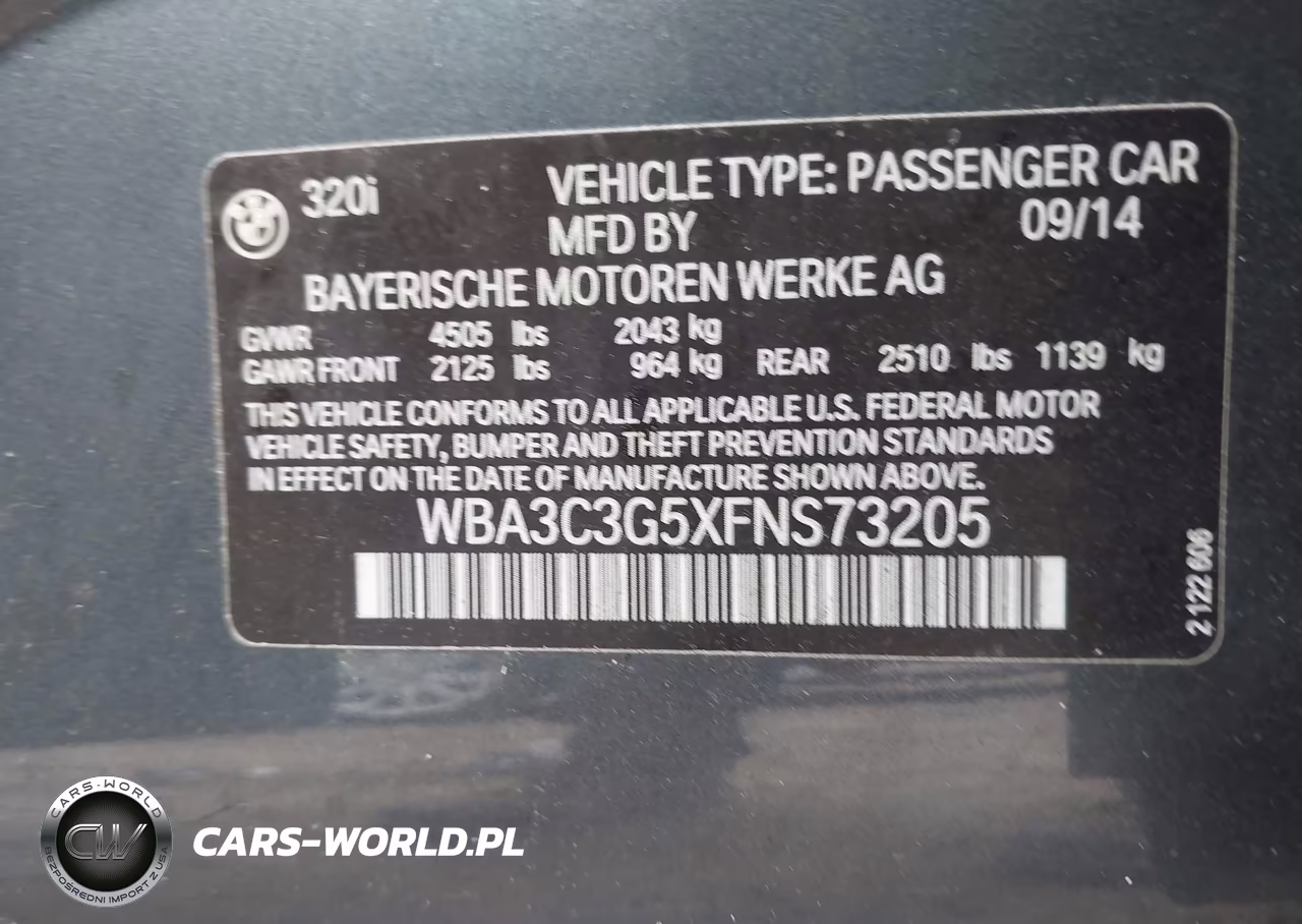 2015 BMW 320I xDrive VIN:WBA3C3G5XFNS73205 - 9
