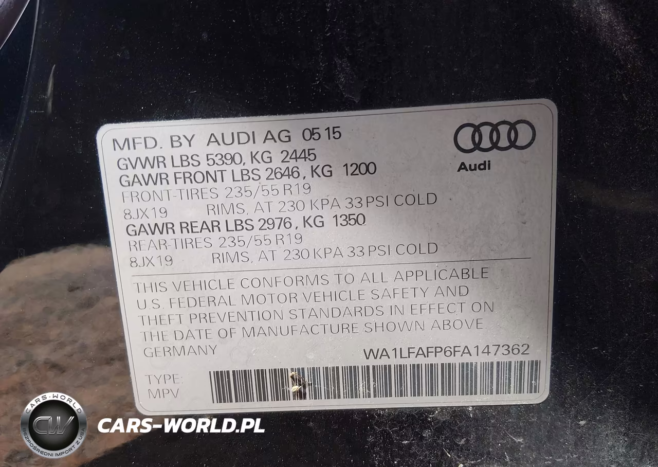 2015 Audi Q5 2.0T Premium VIN:WA1LFAFP6FA147362 - 9