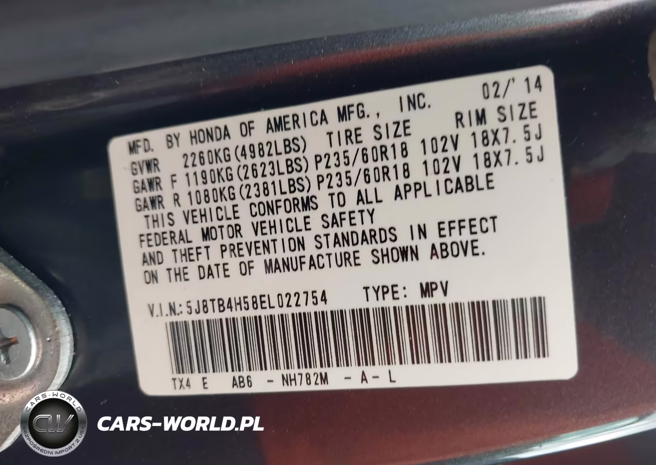 2014 Acura Rdx VIN:5J8TB4H58EL022754 - 9