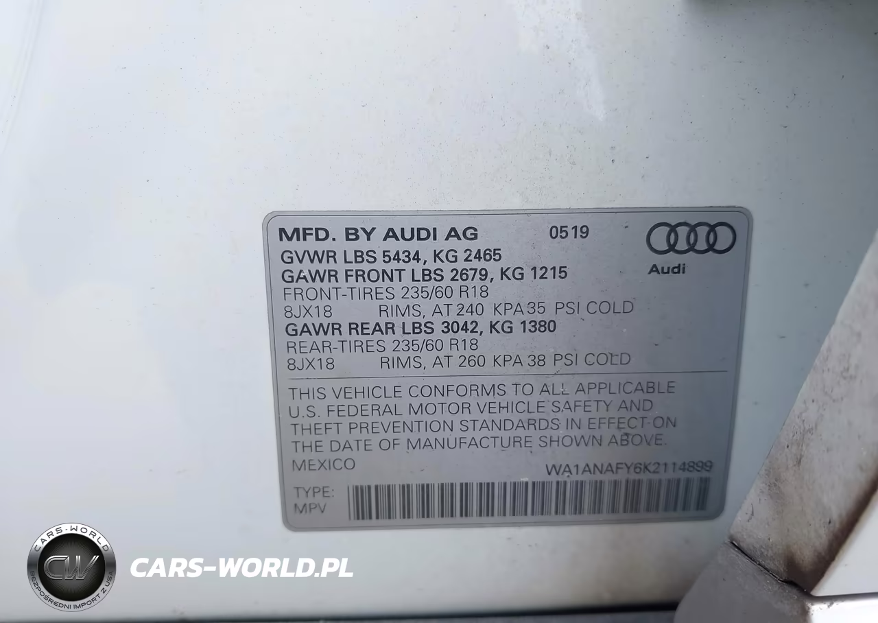 2019 Audi Q5 45 Premium VIN:WA1ANAFY6K2114899 - 9