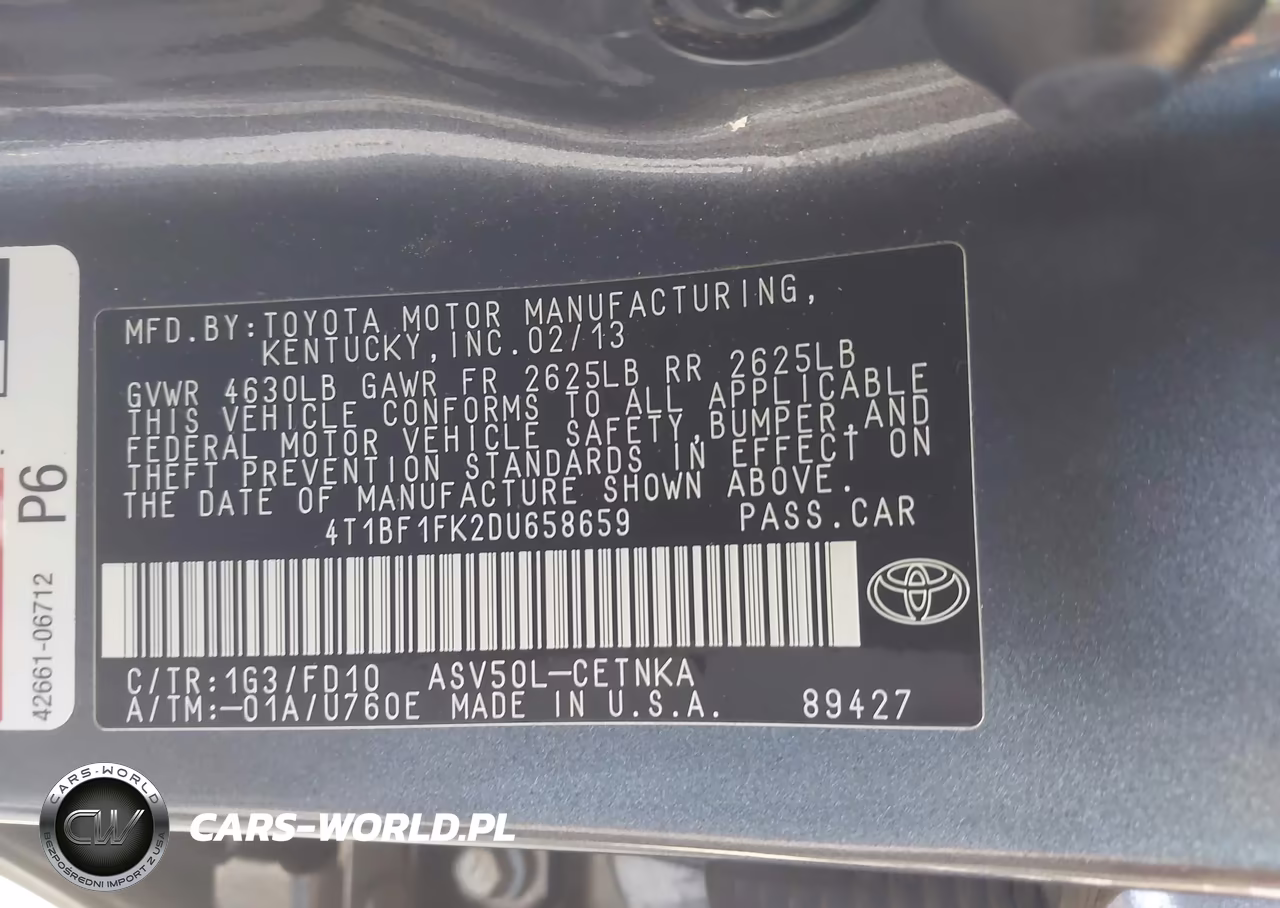 2013 Toyota Camry Le VIN:4T1BF1FK2DU658659 - 9
