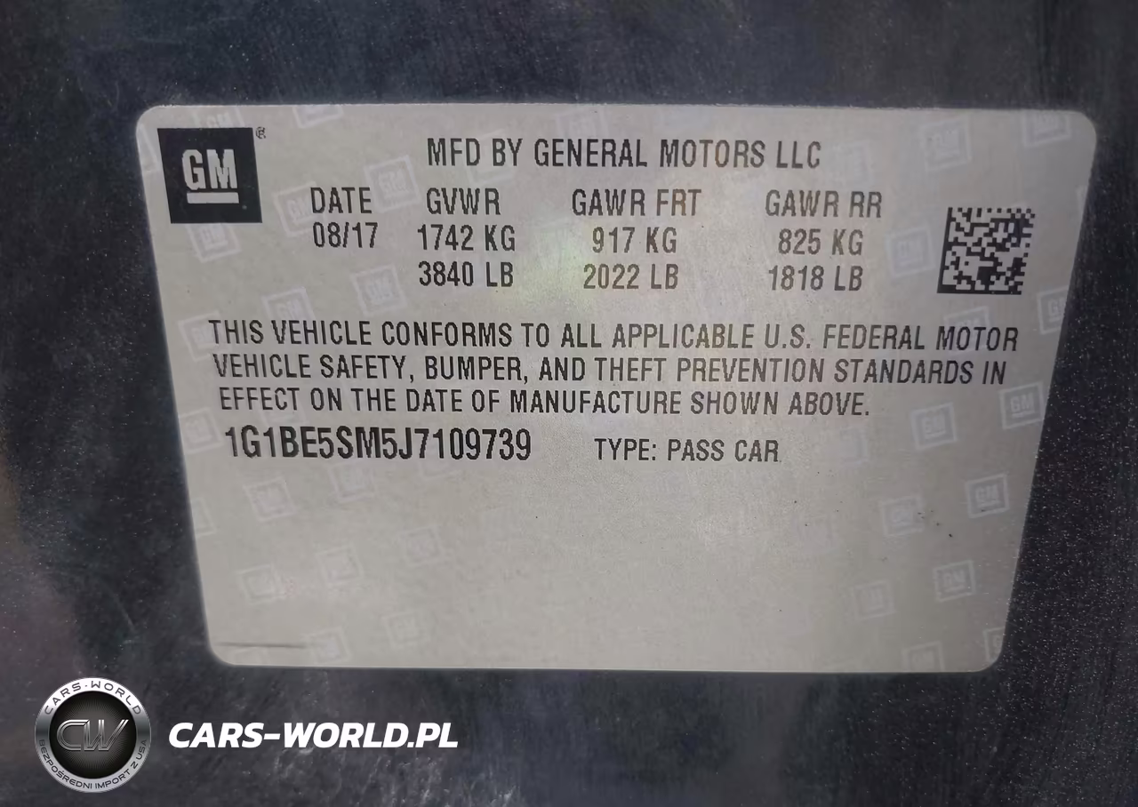 2018 Chevrolet Cruze Lt Auto VIN:1G1BE5SM5J7109739 - 9