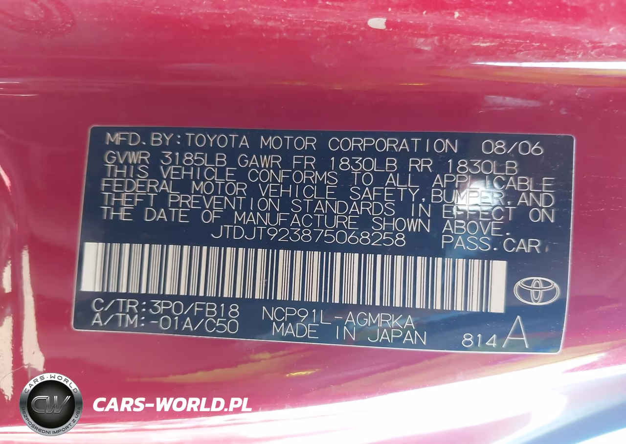 2007 Toyota Yaris VIN:JTDJT923875068258 - 9