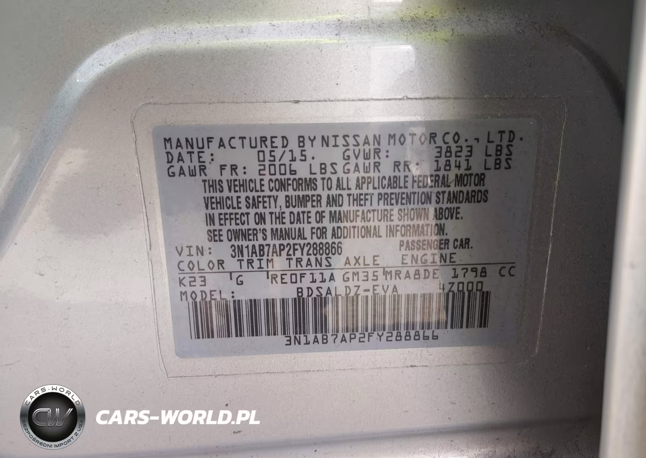 2015 Nissan Sentra Fe+ S-S-Sl-Sr-Sv VIN:3N1AB7AP2FY288866 - 9