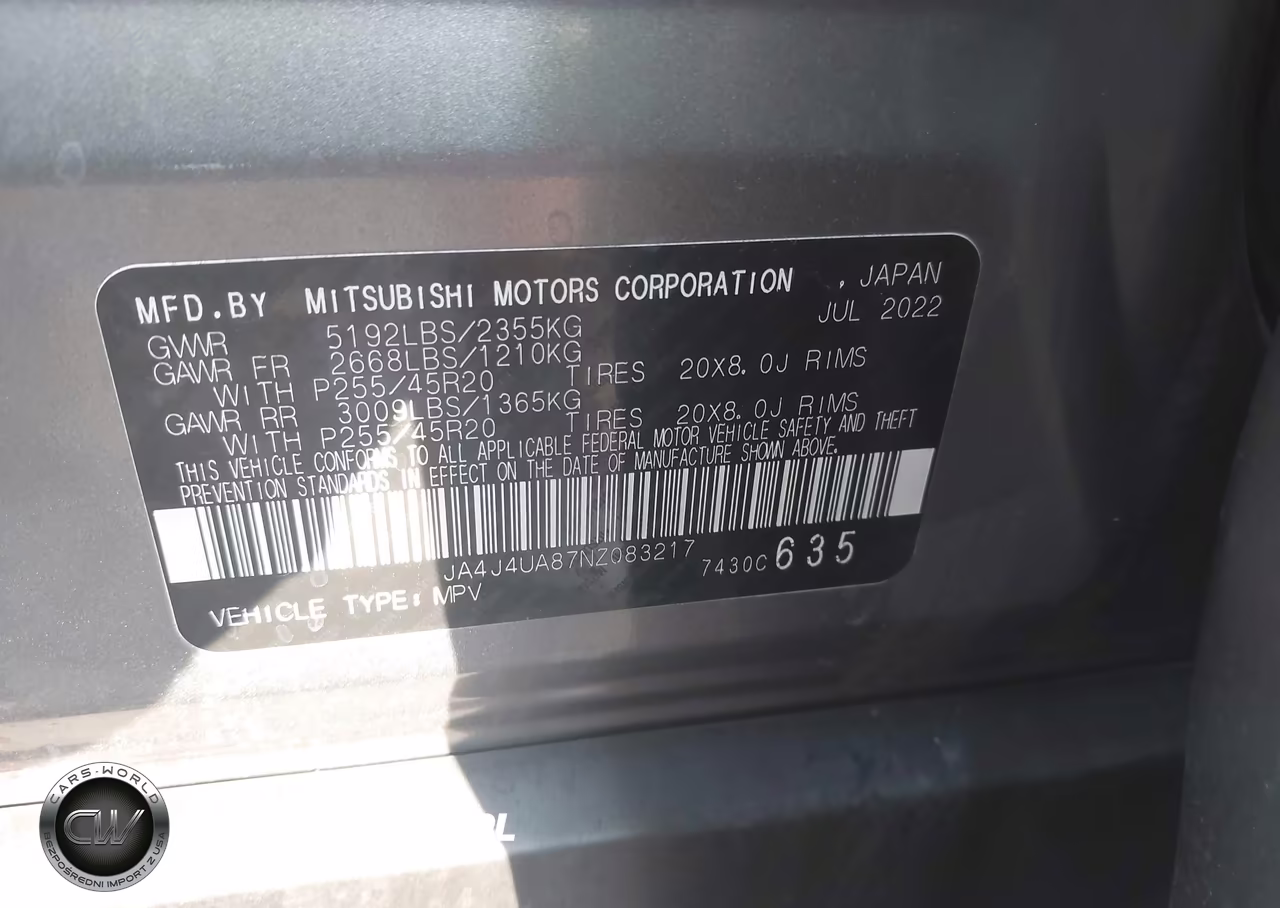 2022 Mitsubishi Outlander Black Edition S-Awc-Se 2.5 S-Awc-Se Launch Edition S-Awc VIN:JA4J4UA87NZ083217 - 9