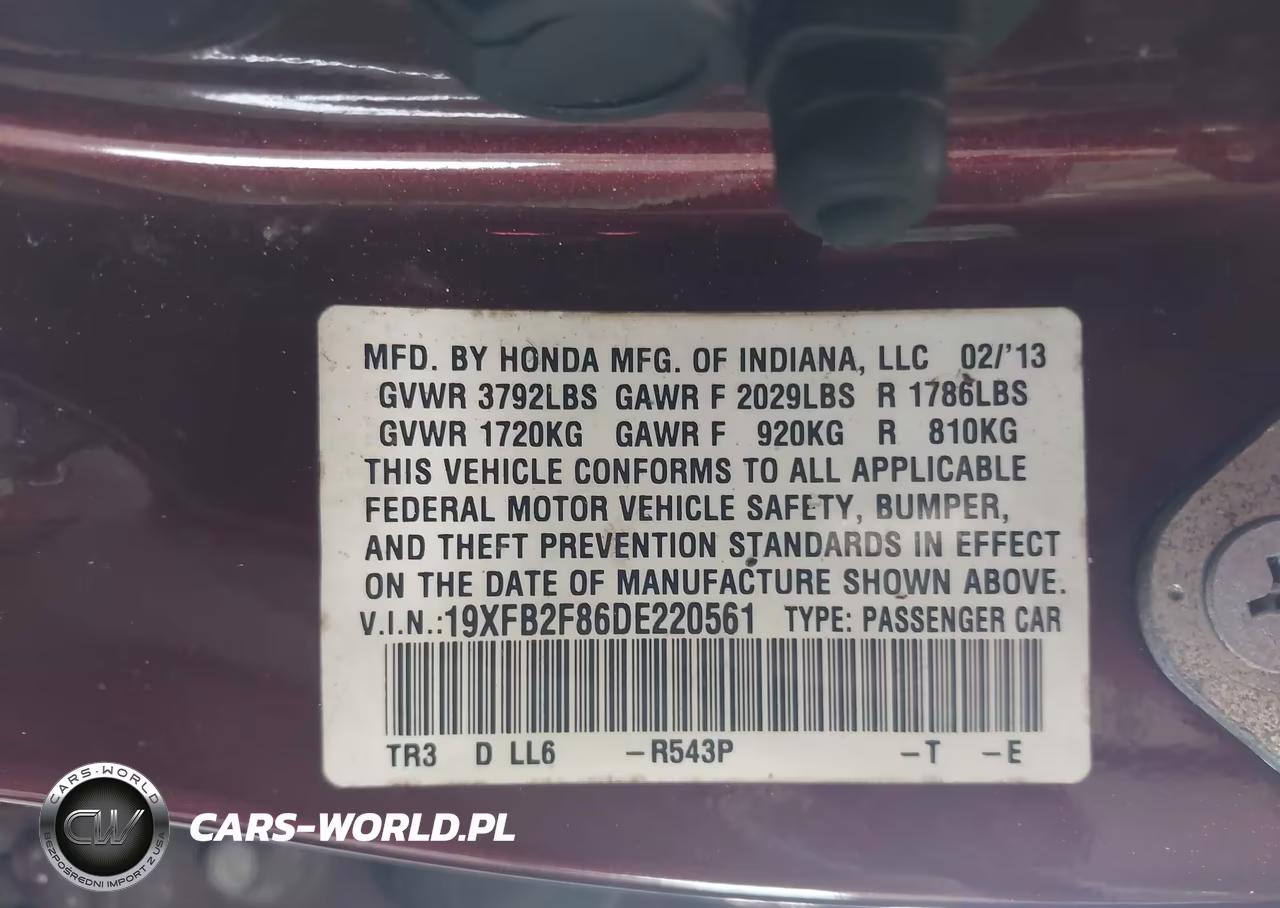 2013 Honda Civic Ex VIN:19XFB2F86DE220561 - 9