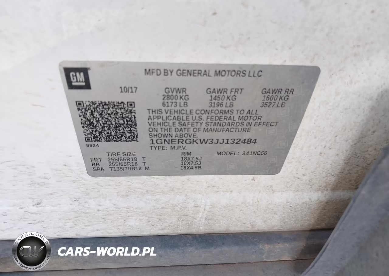 2018 Chevrolet Traverse 1Lt VIN:1GNERGKW3JJ132484 - 9