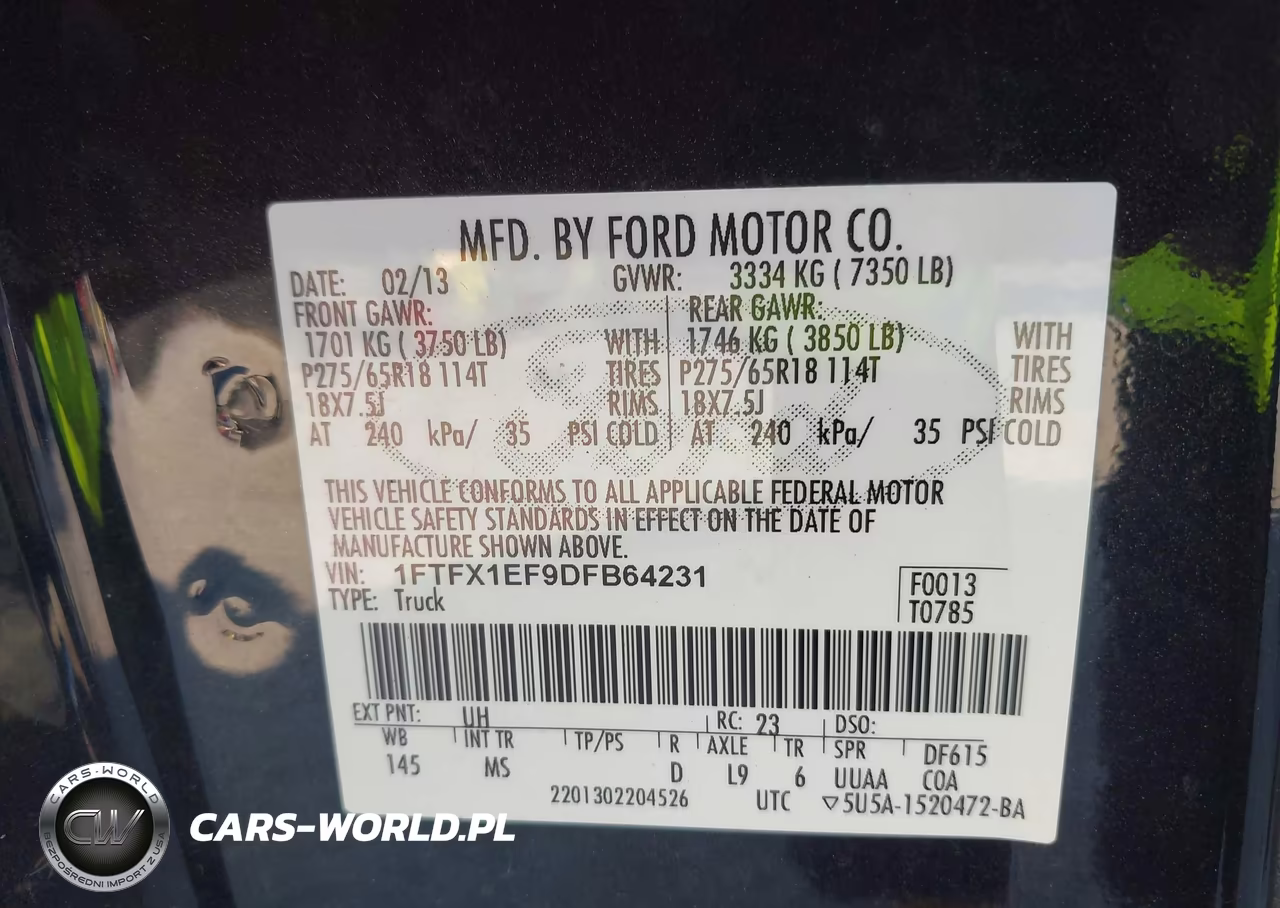 2013 Ford F-150 Xlt VIN:1FTFX1EF9DFB64231 - 9